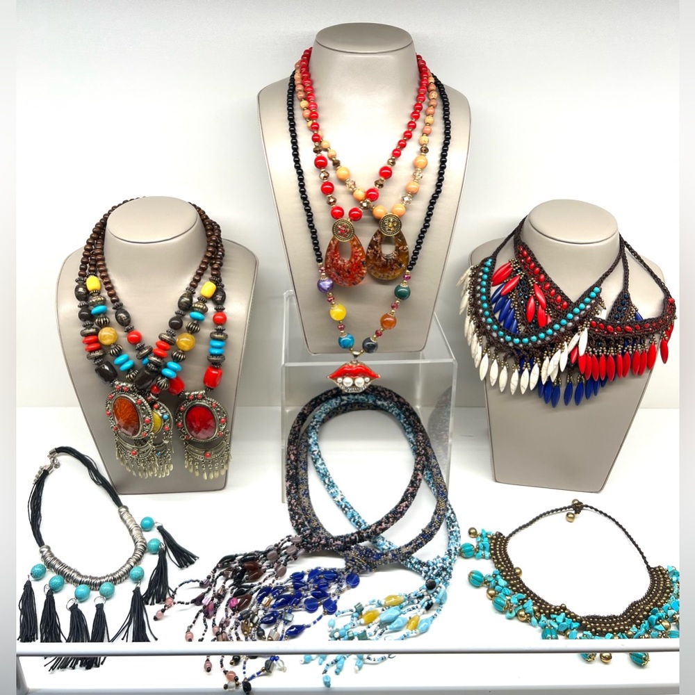 Wholesale liquidation. Mix Beaded necklaces total 14 pieces from Bali & Bangkok